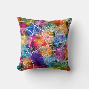 Madinah Saudi Arabia City Map Cushion