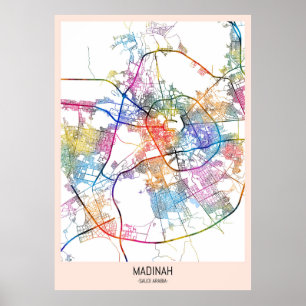 Madinah Saudi Arabia City Map Poster