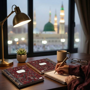 Madinah Vintage Red Carpet Print Notebook