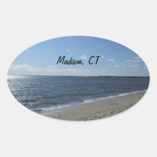 Madison CT Connecticut Hammonasset Beach Oval Sticker