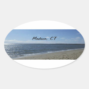 Madison CT Connecticut Hammonasset Beach Oval Sticker