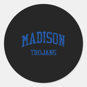 Madison high school hs adrian mi vintage sports classic round sticker