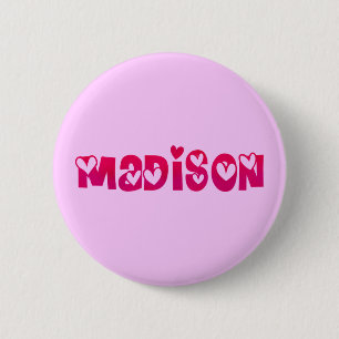 Madison in Hearts 6 Cm Round Badge