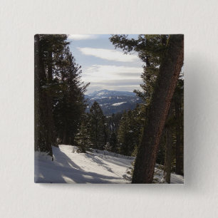 Madison Mountains in Winter in Montana 15 Cm Square Badge