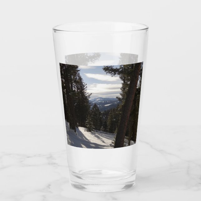 Madison Mountains in Winter in Montana Glass (Front)