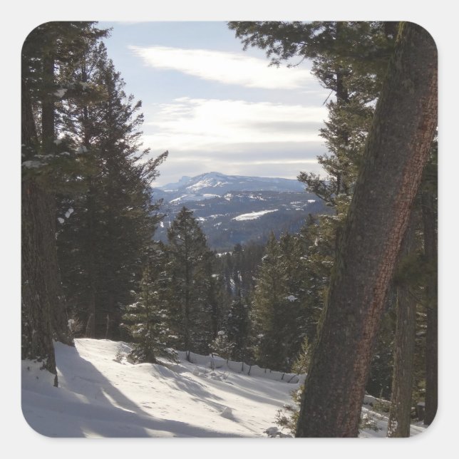 Madison Mountains in Winter in Montana Square Sticker (Front)