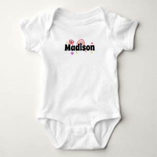 Madison name cute design baby bodysuit