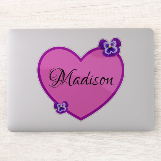 Madison Name Logo With Pansies, (Computer)