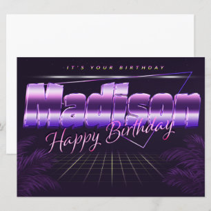 Madison Name Vorname lila retro Karte Geburtstag Card