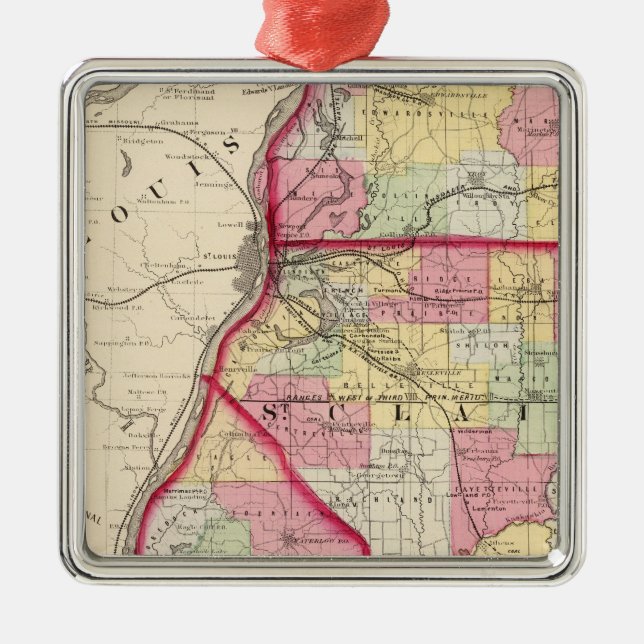 Madison, St Clair, Monroe counties Metal Tree Decoration (Front)