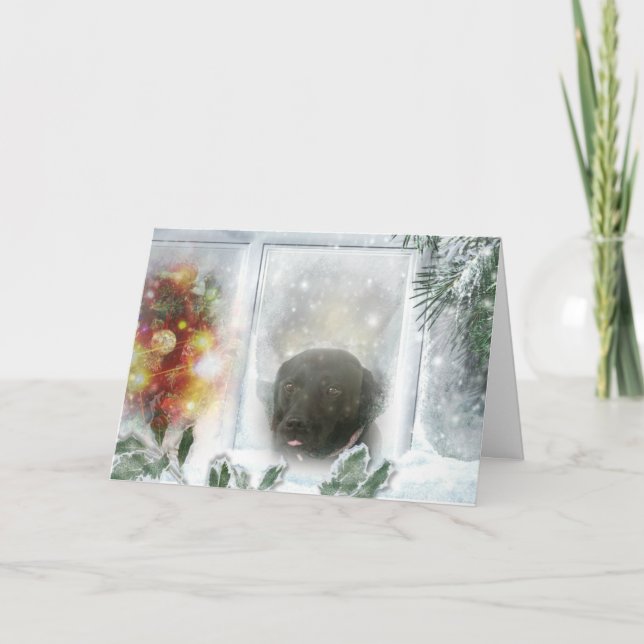 Madison the Black Labrador Christmas Card (Front)