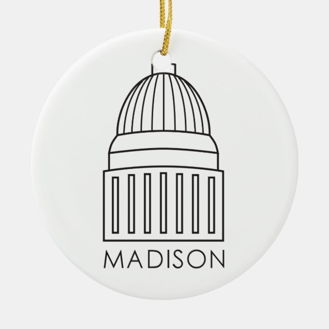 Madison Wisconsin Capitol Building Ceramic Ornament (Front)