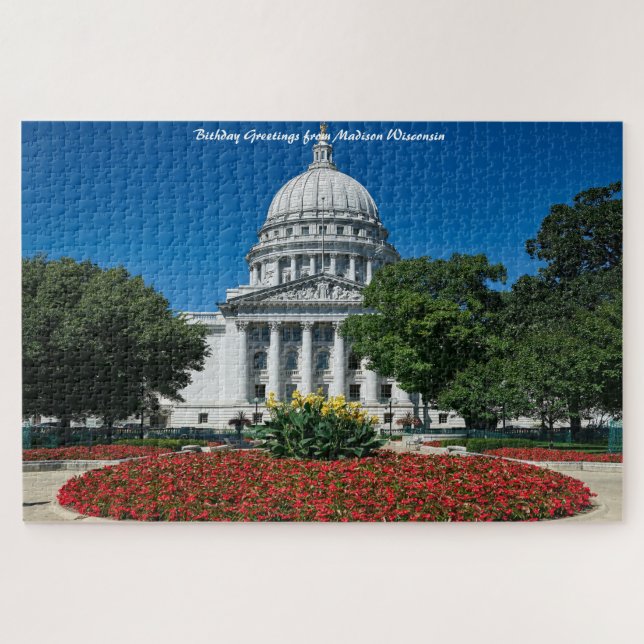 Madison Wisconsin. Christmas Greetings Jigsaw Puzz Jigsaw Puzzle (Horizontal)