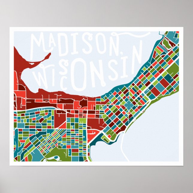 Madison, Wisconsin Map Poster (Front)