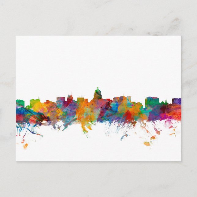 Madison Wisconsin Skyline Postcard (Front)
