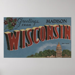 Madison, Wisconsin (State Capital/Flower) Poster