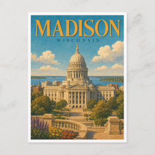 Madison Wisconsin State Capitol GeoSaga Postcard