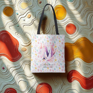 Madison's Elegant Floral Monogram Design - M Tote Bag