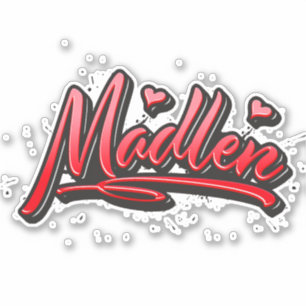 Madlen red Heart Graffiti Aufkleber Sticker