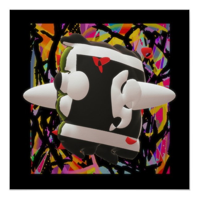 Madness art mosaic deep colours black framed poste poster (Front)