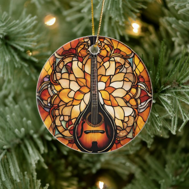 Madolin Music  Ceramic Ornament (Tree)
