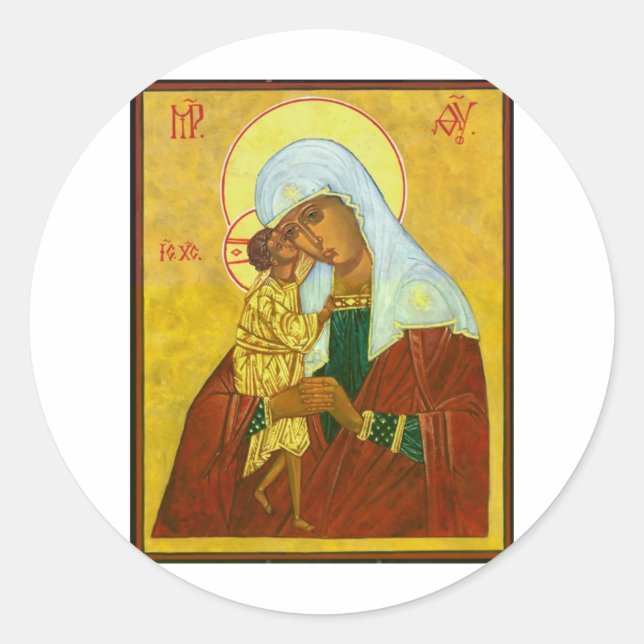 Madona and Child Classic Round Sticker (Front)