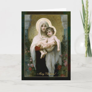 Madona with Roses Holiday Card