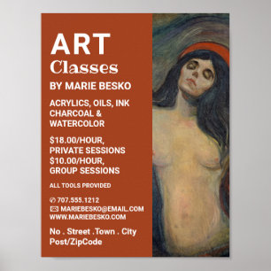 Madonna 1894 Version By Edvard Munch, Art Classes Poster