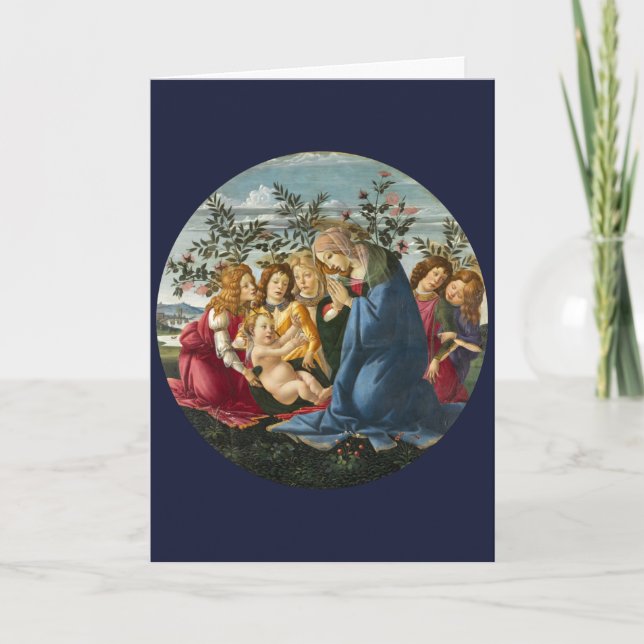 Madonna Adoring the Child with 5 Angels Botticelli Card (Front)