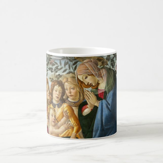 Madonna Adoring the Child with 5 Angels Botticelli Coffee Mug (Center)