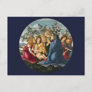Madonna Adoring the Child with 5 Angels Botticelli Postcard