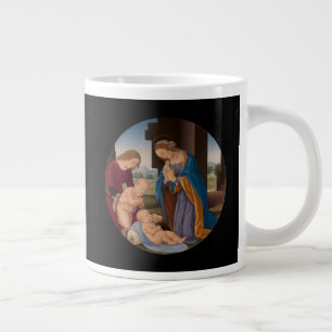 Madonna Adoring the Child with the Infant Saint Large Coffee Mug