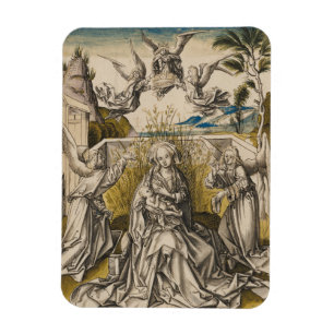 Madonna and Angels In A Landscape c.1500 Magnet