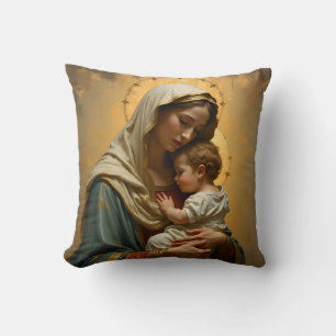 Madonna and baby Jesus 3 Cushion