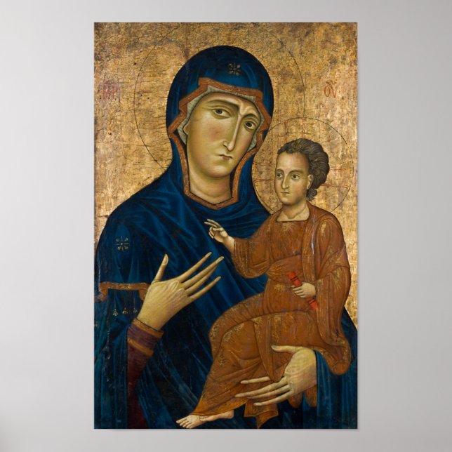 Madonna and Child, 1240 by Berlinghiero Poster (Front)
