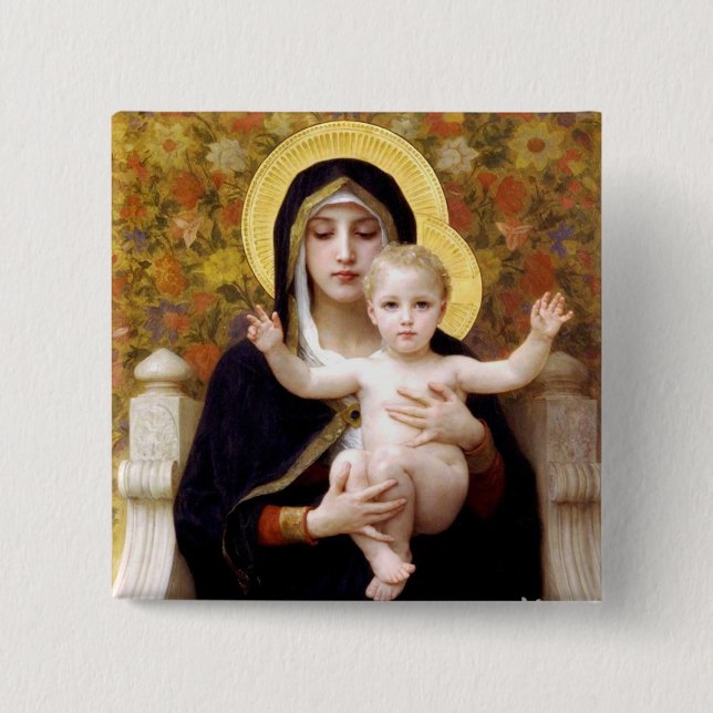 Madonna and Child 15 Cm Square Badge (Front)