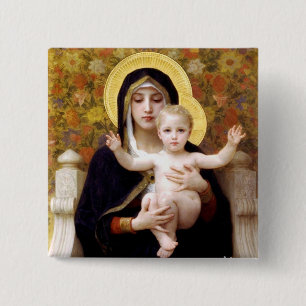 Madonna and Child 15 Cm Square Badge