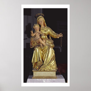 Madonna and Child, 17th century (gilded wood) Poster
