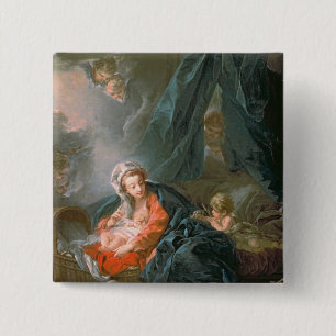 Madonna and Child, 18th century 15 Cm Square Badge