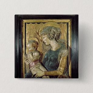 Madonna and Child 2 15 Cm Square Badge