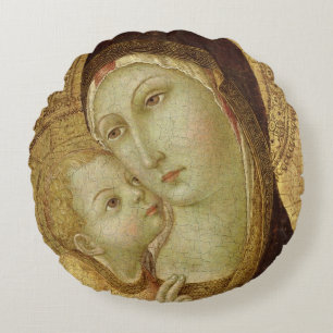 Madonna and Child 2 Round Cushion