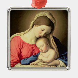 Madonna and Child 3 Metal Tree Decoration