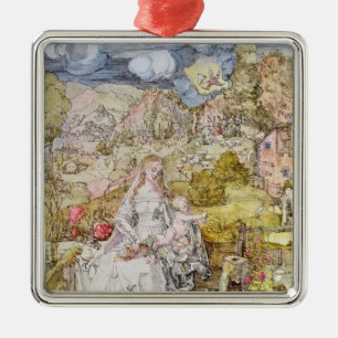 Madonna and Child 3 Metal Tree Decoration