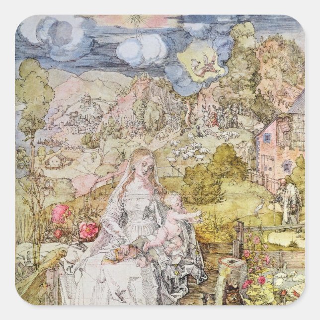 Madonna and Child 3 Square Sticker (Front)