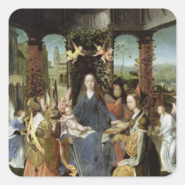 Madonna and Child 3 Square Sticker (Front)