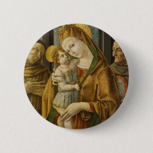 madonna and child 6 cm round badge