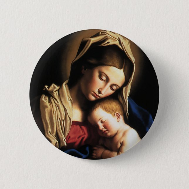 MADONNA AND CHILD 6 CM ROUND BADGE (Front)