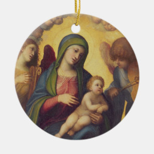 Madonna and Child and child in Glory, c.1520 (oil Ceramic Tree Decoration