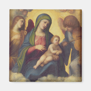 Madonna and Child and child in Glory, c.1520 (oil Magnet