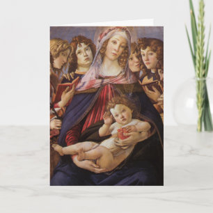 Madonna and Child Angels by Botticelli, Christmas Holiday Card
